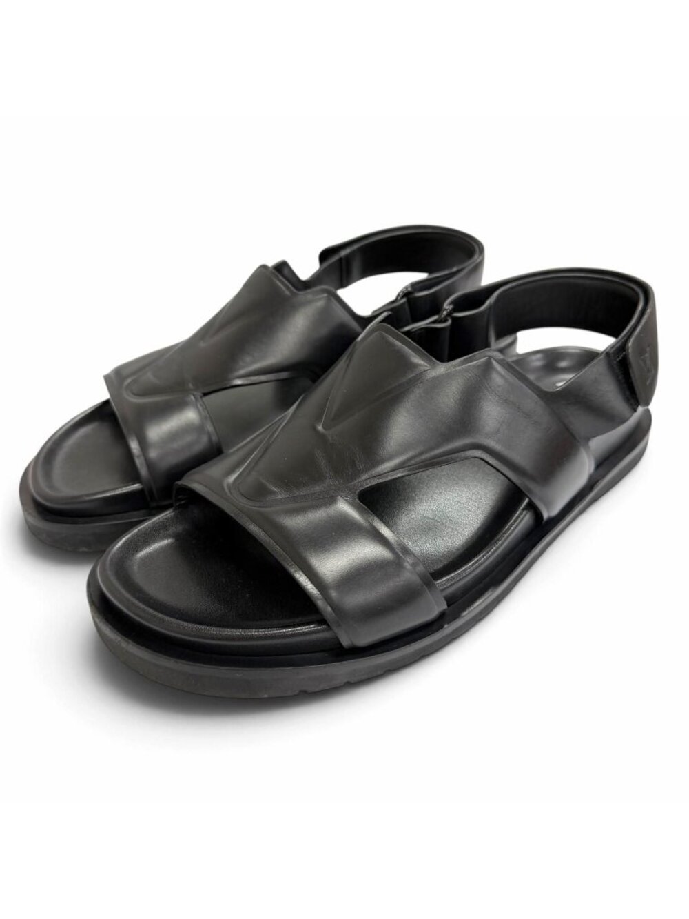 Louis Vuitton LV Oasis Line Mules Leather Shower Sandals Slides Black